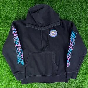 Santa Cruz Men's S Skateboard Surf Pullover Hoodie Sweatshirt Black Small